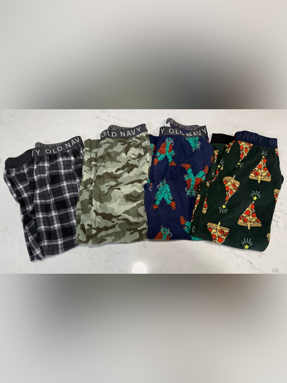 Old Navy Boys' Camo, plaid, pizza Print Pajama Pants